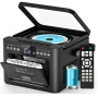 Преносим CD плейър Greadio CD-W16, Boombox касетофон с FM радио, Bluetooth 5.1, батерия 5000 mAh, снимка 2
