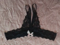 2XL Черна дантелена прашка с отворено дъно , снимка 4
