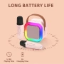 Мини Bluetooth караоке колонка с 2 безжични микрофона, снимка 4