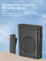 Преносим гласов усилвател с безжичен микрофон (щипка) – Bluetooth колонка 10W, 2600mAh батерия, снимка 2