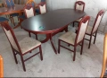 Комплект масивна разтегателна маса с 6 стола, снимка 2