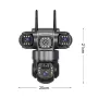12MP HD Smart 4G Соларна Камера Три Обектива PTZ 3 Екранни PIR Камери за Разпознаване на Човек , снимка 3