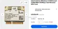  Intel Centrino Wireless-N 1000 Wi-Fi 802.11 b/g/n Single Band Half Mini PCIe карта за безжична мреж, снимка 4