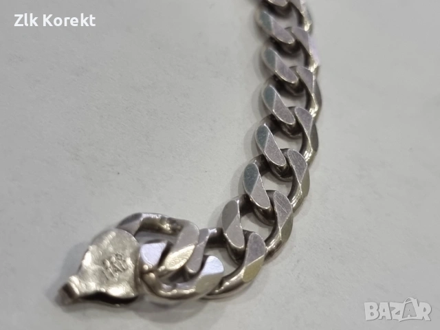 Сребърна гривна тип Панцер, снимка 9 - Гривни - 54345599