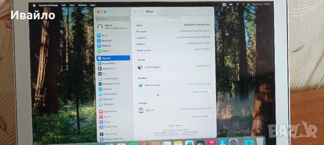 Apple MacBook Air "Core i7" 1.7 13" (Mid-2013),512 SSD,OS SEQUOIA, снимка 3 - Лаптопи за работа - 54815719