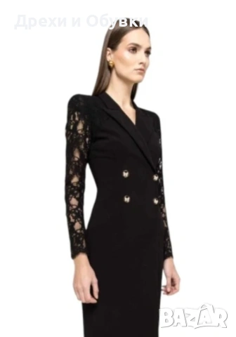 Официална черна рокля тип сако , снимка 11 - Рокли - 54074102