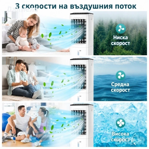 Въздушен охладител KraftWaagen KK-1011 с водно охлаждане, 5.5L резервоар, 3 скорости, снимка 5 - Други - 54780036