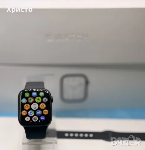 Смарт часовник Apple Watch Series 7, 45mm GPS, Midnight Aluminum, Midnight Sport Band, снимка 6 - Смарт часовници - 55563466