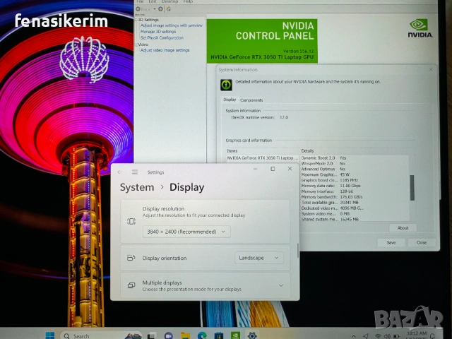 15.6' 4K UHD+ Core i9-12900HК DELL XPS 9520 32GB DDR5/1TB NVMe/Nvidia RTX 3050 Ti/Win 11/Бат 8ч, снимка 7 - Лаптопи за работа - 54537506