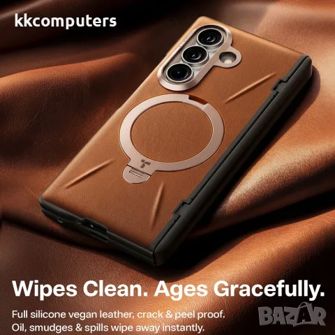 TORRAS Ostand Spin VegSkin Series за Samsung Galaxy Z Fold8 Ultra Магнитен Кожен Калъф със 360° Стой, снимка 5 - Калъфи, кейсове - 55612815