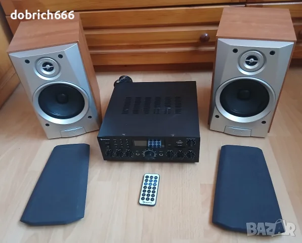 Bluetooth усилвател ресийвър Auna USB SD Aux с тонколони Sony 60 евро, снимка 5 - Аудиосистеми - 55597126