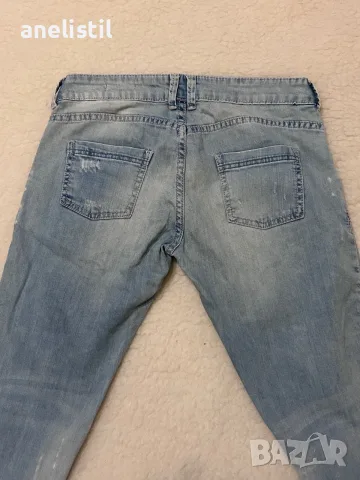 ZARA Denim Rules Skinny – дамски дънки с ефектни накъсвания, размер 40, снимка 3 - Дънки - 55631320