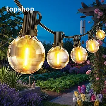 Чисто нов LED гирлянд Lightmance 20m (32+2 нечупливи крушки G40, IP44) 