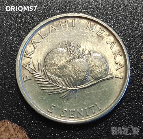 Тонга 5 сенити, 1990, снимка 2 - Нумизматика и бонистика - 54500047