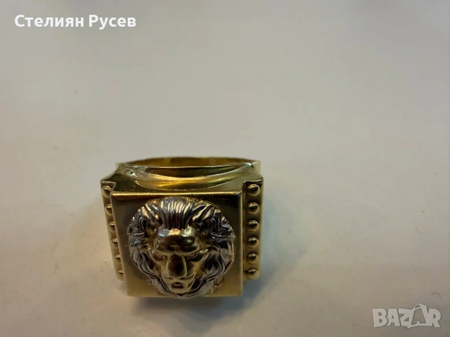 5.76 грама 14к / златен мъжки пръстен  версаче versace / злато / GOLD 14 карата пръстен НОВ 87 евро , снимка 4 - Пръстени - 54991340