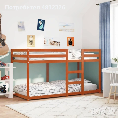 Предлагам двуетажно легло 75x190 см, дърво масив
