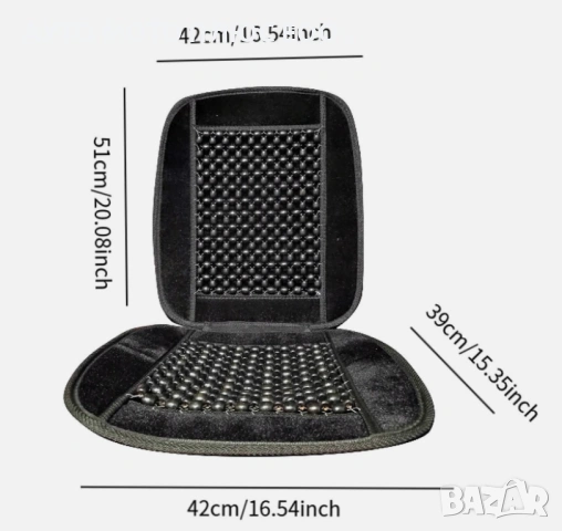 Масажен протектор за седалка с дървени топчета - Черен цвят., снимка 5 - Аксесоари и консумативи - 54055735