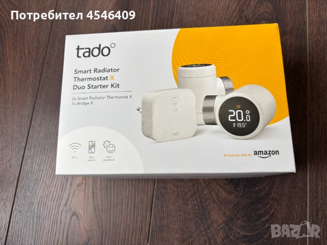 Чисто нов tado° Smart Radiator Thermostat X – Стартов комплект с Bridge X (Matter)
