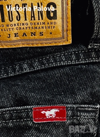 Vintage унисекс дънки Mustang Michigan Jeans / 90s Loose Straight Denim / Heavy Dark Wash, снимка 14 - Дънки - 54569574