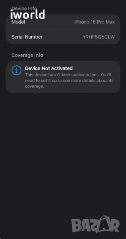 НЕактивиран❗️ iPhone 16 Pro Max Лизинг от 40€/мес Natural Titanium✖️ 256Gb❗️36 мес гаранция! , снимка 3 - Apple iPhone - 54191202
