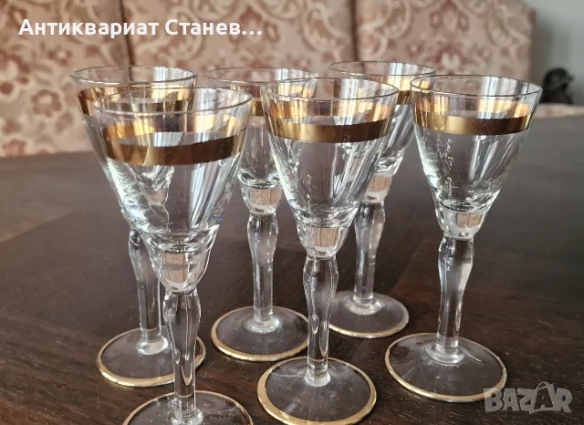 Ретро комплект чаши с златен кант, снимка 15 - Чаши - 55316661