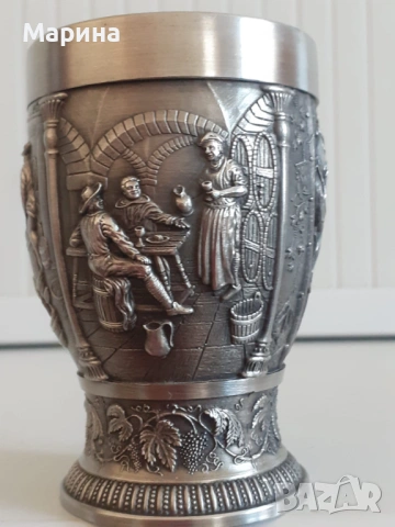Немски комплект за ракия  от калай Antik*Vintage #81 1, снимка 6 - Антикварни и старинни предмети - 54525688