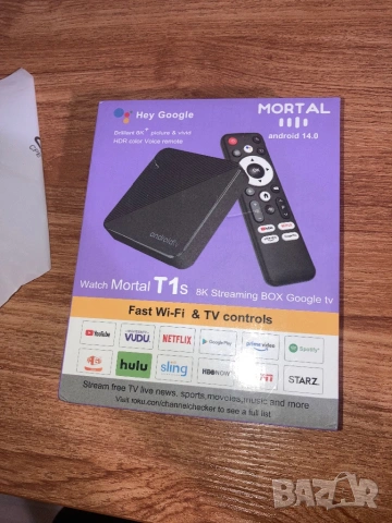 MORTAL T1s 2GB/16GB Smart TV Box Android14 медиен плейър