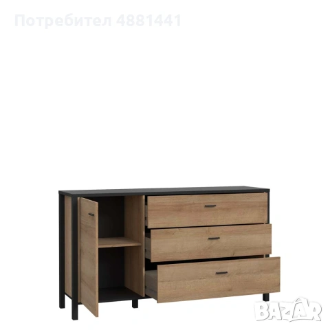 Комплект мебели High Rock (AIKO) – ТВ шкаф + комод + витрина + ПОДАРЪК холна маса | 400 €, снимка 12 - Секции и витрини - 55233548