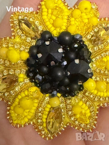 Handmade Много красива брошка - Слънчоглед , снимка 6 - Други - 54278865
