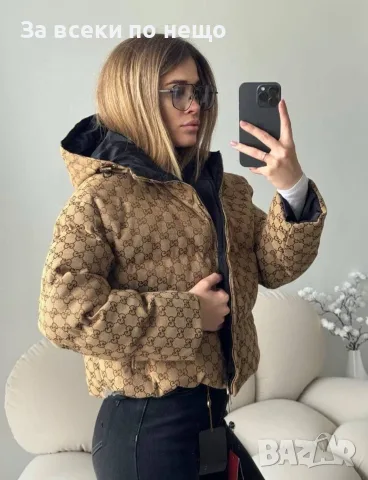 Gucci Дамско Двулицево Зимно Яке Гучи Код A1786, снимка 4 - Якета - 55648669