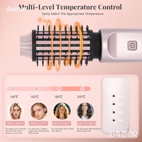 Безжична четка за къдрене, 3-в-1 безжична маша за коса, 140℃-200℃, снимка 4 - Други - 54118210