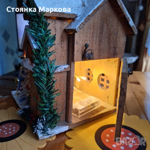 Декоративна дървена къща-ръчна изработка, снимка 9 - Декорация за дома - 54930113