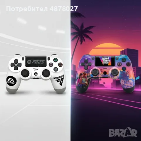 Безжичен джойстик за PS4 с тъчпад, вибрация и LED осветление – FC25 / GTA дизайн