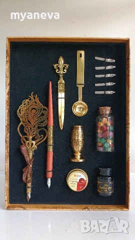 Калиграфски , луксозен комплект. , снимка 2 - Антикварни и старинни предмети - 55252495