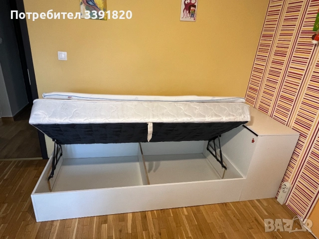 Легло с ракла, матрак и топ матрак 90х190, снимка 7 - Спални и легла - 54728143