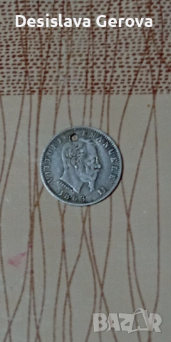 Викторио Емануел-1863година сребърна.20 centesimi., снимка 5 - Нумизматика и бонистика - 54338929