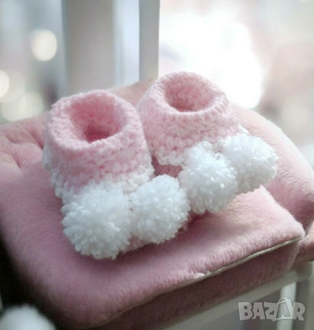 💗 Плетени бебешки терлички / ботушки 2 в 1 за момиче 💗, снимка 3 - Чорапи - 53814572
