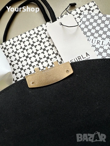 Дамска чанта Furla metropolis 21см в черен цвят, снимка 6 - Чанти - 54049317
