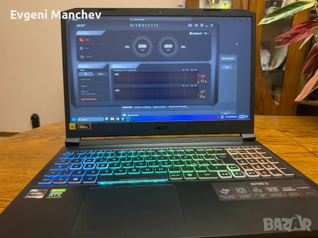 Продавам (Gaming Laptop) Acer Nitro 5 AN515-45 – Ryzen 9 5900HX / RTX 3080 / 32GB RAM / 1TB SSD / 14, снимка 6 - Лаптопи за игри - 55098460
