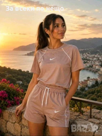 Nike Дамски Летен Екип👕🩳Дамски Къс Комплект Найк - Различни Цветове Kод B474, снимка 2 - Спортни екипи - 55083437