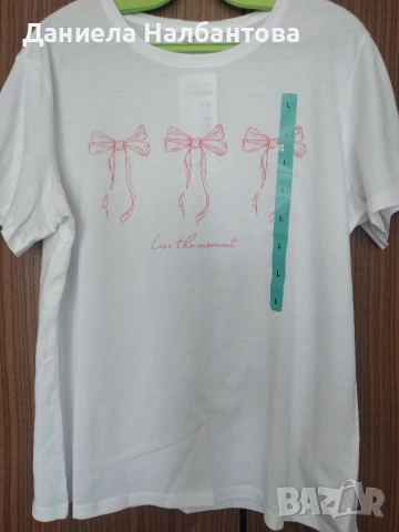Бяла тениска, размер L 