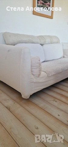 🛋️ Удобен двуместен диван – бял, много запазен, снимка 5 - Дивани и мека мебел - 55111898