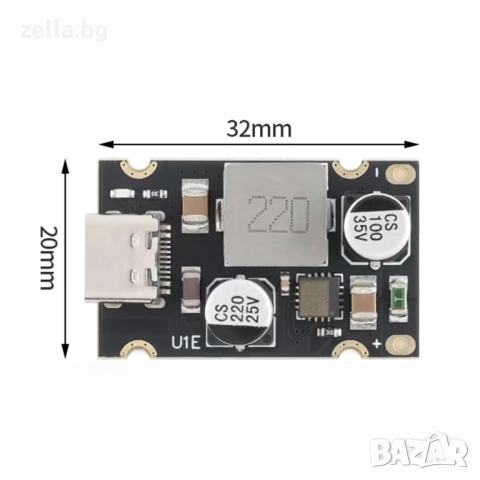 65W USB Type-C PD3.1 PPS QC3.0 модул за бързо зареждане – DIY Power Bank 10470, снимка 3 - Друга електроника - 54703792