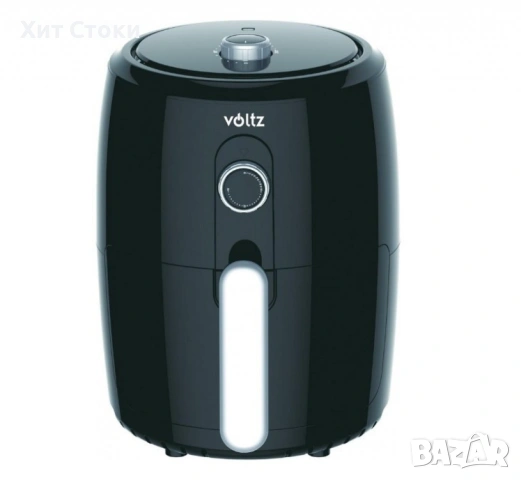 Фритюрник с горещ въздух Air Fryer Voltz V51980L,1000W,2 литра,80-200C,Таймер,Черен -2год гаранция