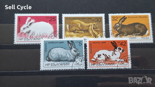 ✅СЕРИЯ МАРКИ - БЪЛГАРИЯ - ЗАЙЦИ❗