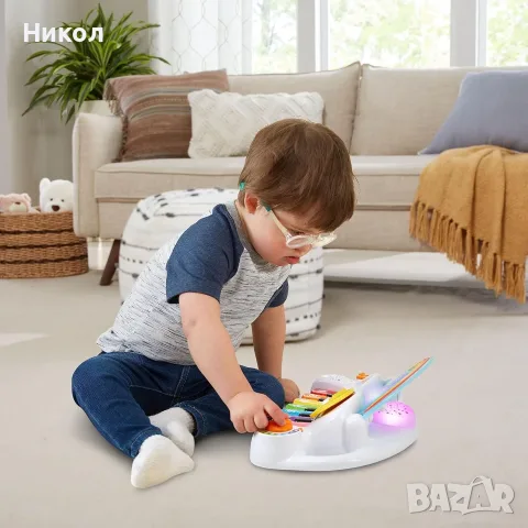 LeapFrog VTech Rainbow Piano, интерактивно пиано със звук и светлини, английски + испански , снимка 7 - Образователни игри - 55352542