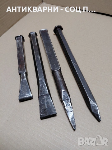 Комплект Соц Стари Ръчно Ковани Каменоделски Клинове Секачи 3.250кг. НОМЕР 1845.