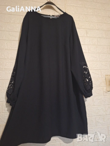 СТРАХОТНА РОКЛЯ НМ С ЕФЕКТНИ РЪКАВИ 3XL-4XL, снимка 3 - Рокли - 54393307