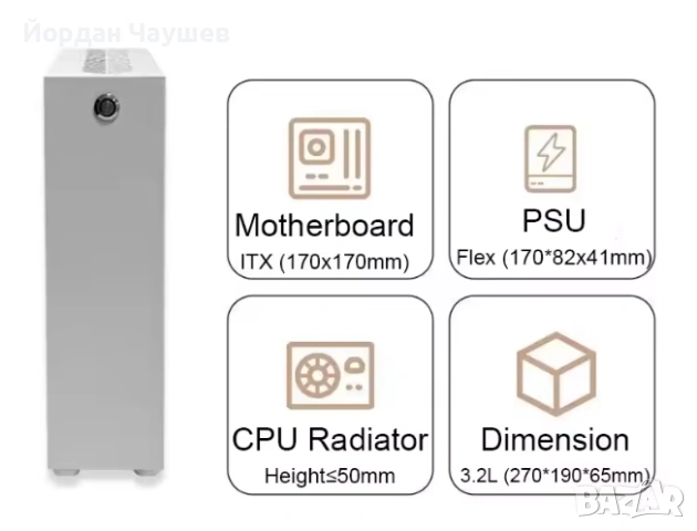 Компютърна кутия за Mini-ITX - със захранване, снимка 4 - Захранвания и кутии - 55213382