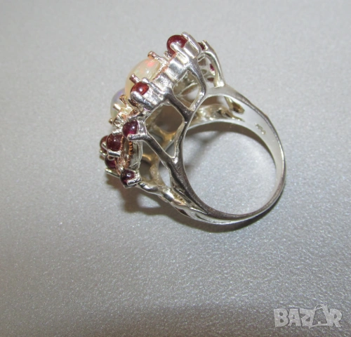 925 сребърен пръстен с етиопски опали, снимка 8 - Пръстени - 53975509